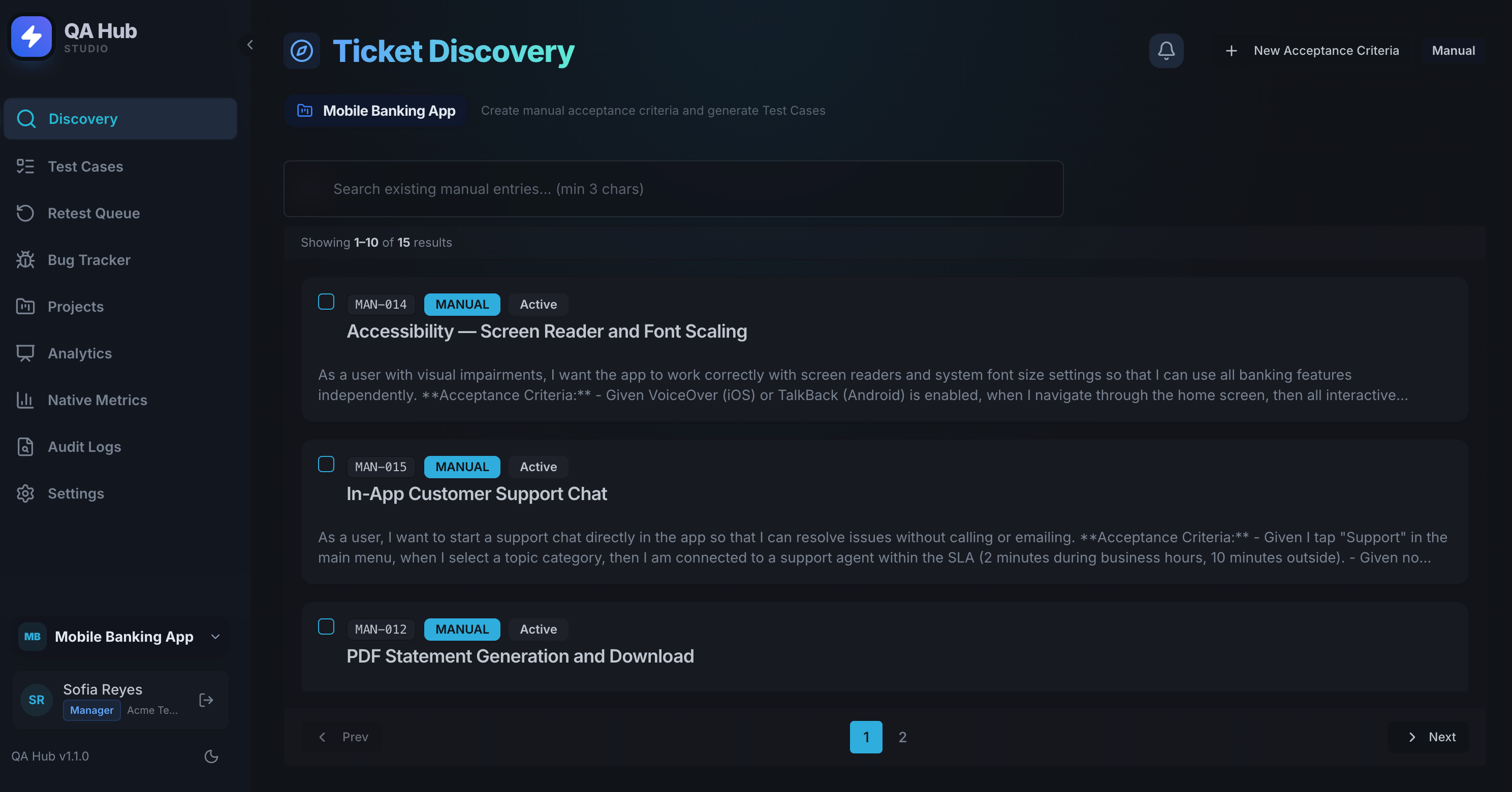 Ticket Discovery with AI test case generation